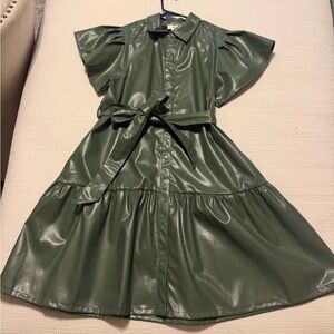 Entro Green Leather Dress